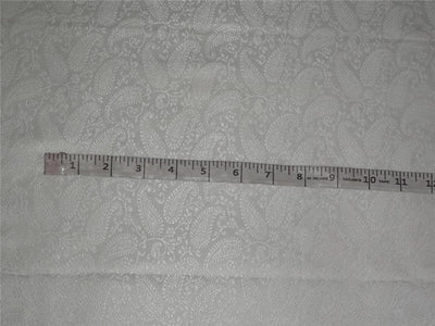 SILK BROCADE FABRIC WHITE IVORY COLOR 44&quot;INCH