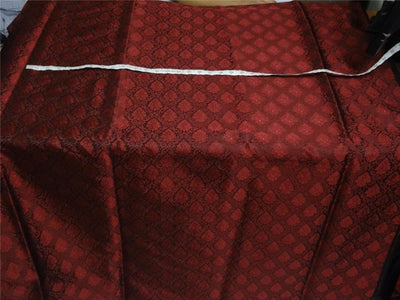 SILK BROCADE FABRIC RED X BLACK COLOR 44&quot;INCH