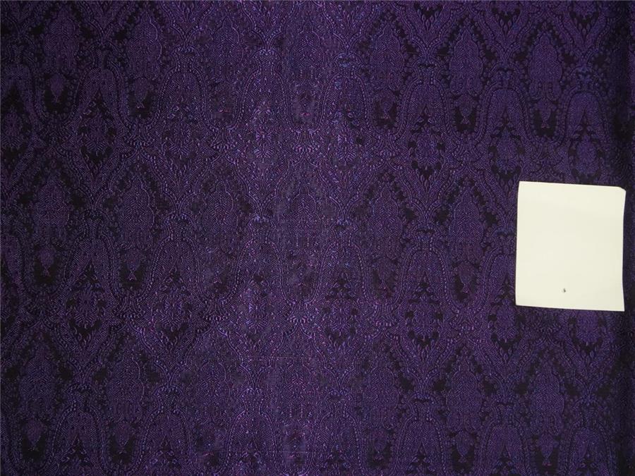 SILK BROCADE FABRIC PURPLE,BLACK COLOR 44&quot;INCH BRO487[3]