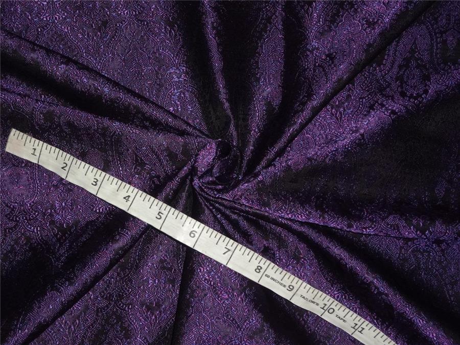SILK BROCADE FABRIC PURPLE,BLACK COLOR 44&quot;INCH BRO487[3]