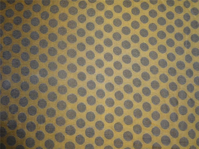 SILK Printed chiffon fabric mustard brown dots