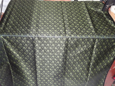 SILK BROCADE FABRIC GREEN,BROWN X BLACK COLOR 44&quot;INCH