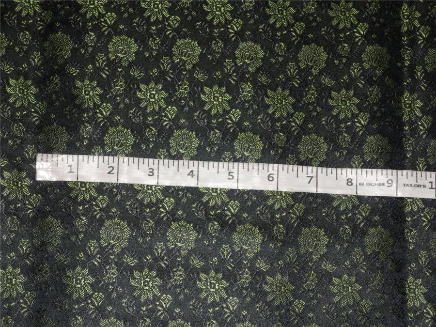 SILK BROCADE FABRIC GREEN,BROWN X BLACK COLOR 44&quot;INCH