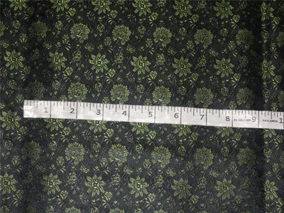 SILK BROCADE FABRIC GREEN,BROWN X BLACK COLOR 44&quot;INCH
