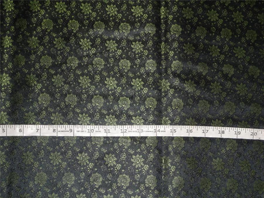 SILK BROCADE FABRIC GREEN,BROWN X BLACK COLOR 44&quot;INCH