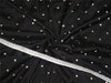Silk Dupioni Fabric Black with Gold embroidered dots 80 Grams