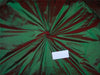 100% PURE SILK DUPIONI FABRIC GREEN X RED colour 54&quot; wide