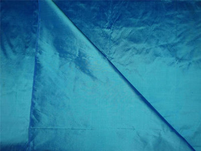 100% PURE SILK DUPION FABRIC SEA BLUE X INK BLUE colour 44&quot; wide