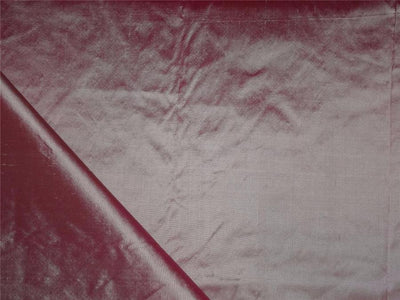 100% PURE SILK DUPIONI FABRIC CREAM X RANI PINK 44&quot;