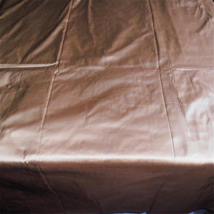 100% PURE SILK DUPIONI FABRIC GOLD X BROWN COLOR 54&quot; wide