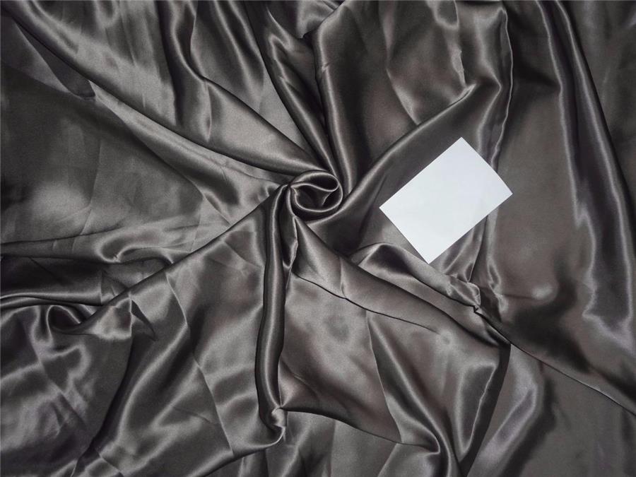 100% PURE SILK SATIN FABRIC 80 GRAMS TAUPE colour 44&quot; wide