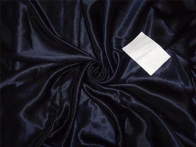 100% PURE SILK SATIN FABRIC 110 GRAMS NAVY BLUE COLOR 44&quot;wide