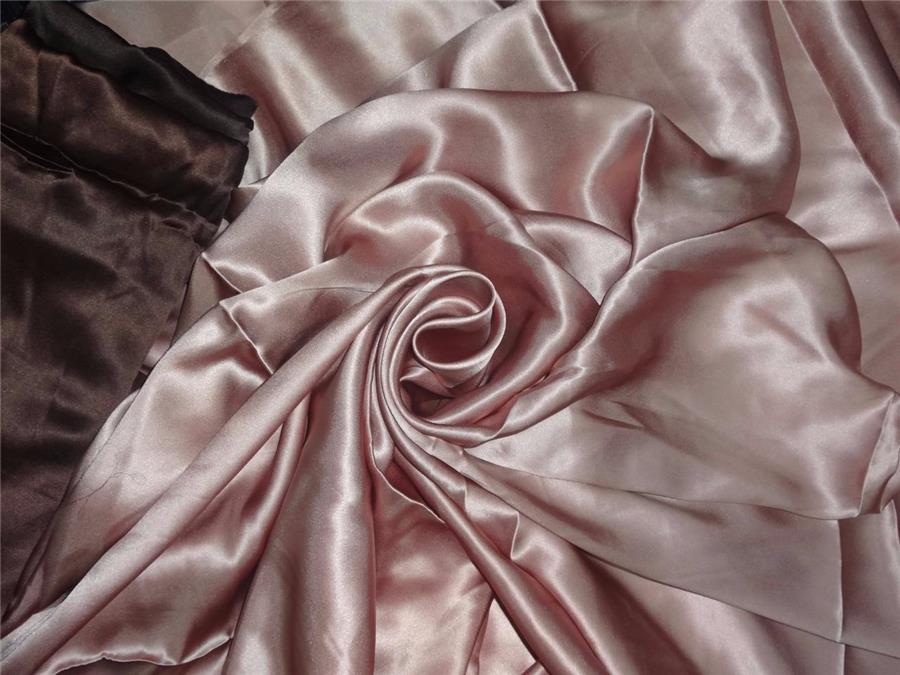 100% PURE SILK SATIN FABRIC 95 GRAMS DUSTY ROSE / Beige