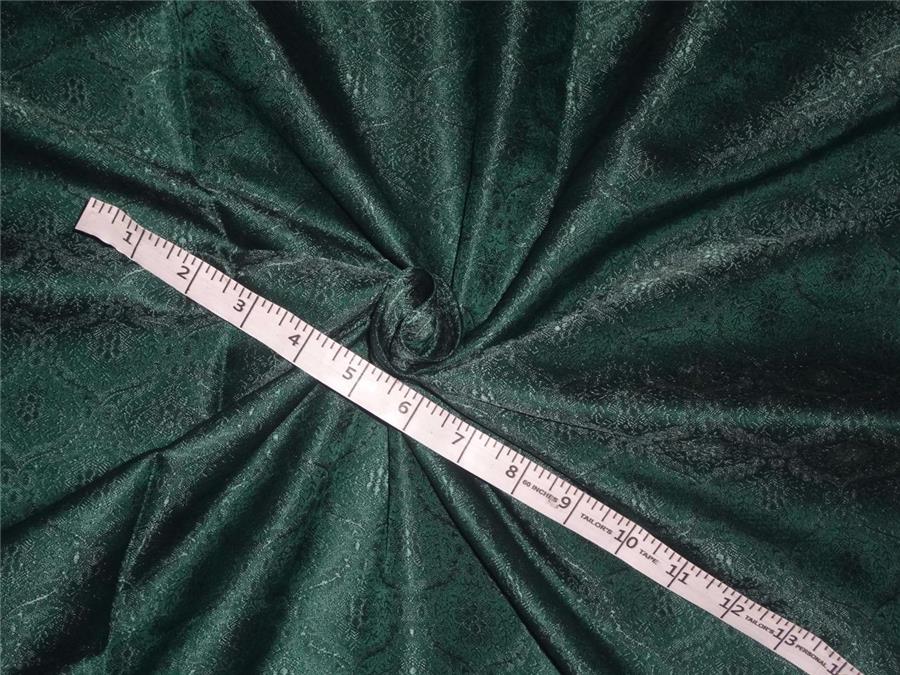 SILK BROCADE FABRIC PINE GREEN COLOR 44&quot;INCH