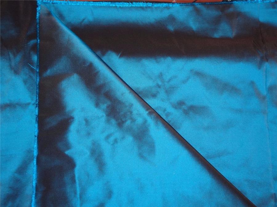 100% pure silk taffeta fabric deep blue x brown 150 gram 54&quot; wide TAF270