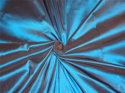 100% pure silk taffeta fabric deep blue x brown 150 gram 54&quot; wide TAF270