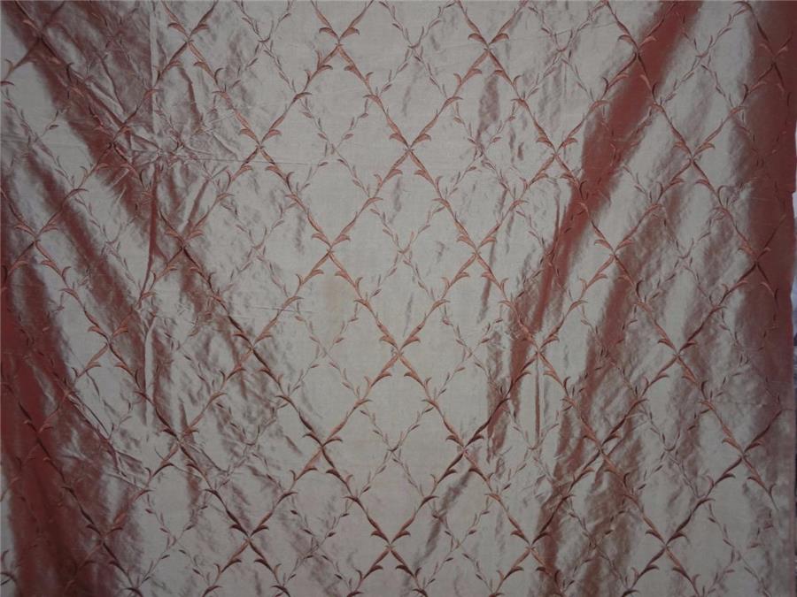 SILK DUPIONI EMBROIDERED FABRIC IRIDESCENT RED X GREEN 54&quot;WIDE DUP#E50[2]