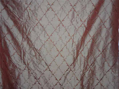 SILK DUPIONI EMBROIDERED FABRIC IRIDESCENT RED X GREEN 54&quot;WIDE DUP#E50[2]