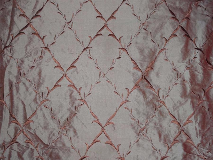 SILK DUPIONI EMBROIDERED FABRIC IRIDESCENT RED X GREEN 54&quot;WIDE DUP#E50[2]