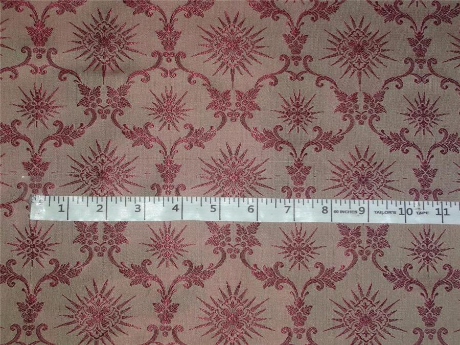 SILK BROCADE FABRIC DARK NUDE X MAROON COLOR 44" WIDE BRO494[3]