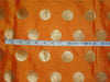 100% silk brocade fabric mango orange x mettalic gold color 44" wide BRO493[5]
