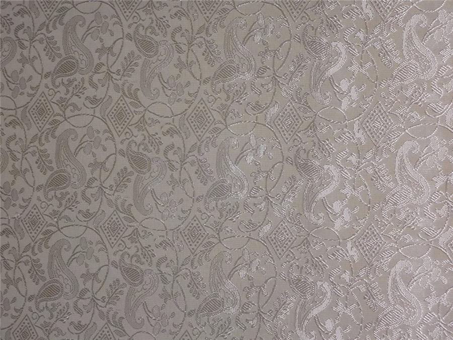 SILK BROCADE FABRIC CREAM COLOR 44" WIDE BRO496[5]