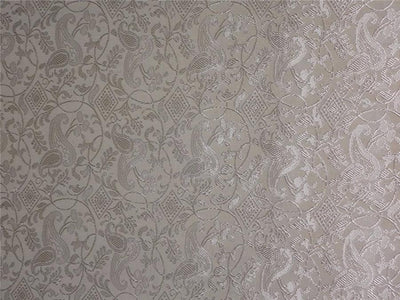 SILK BROCADE FABRIC CREAM COLOR 44" WIDE BRO496[5]