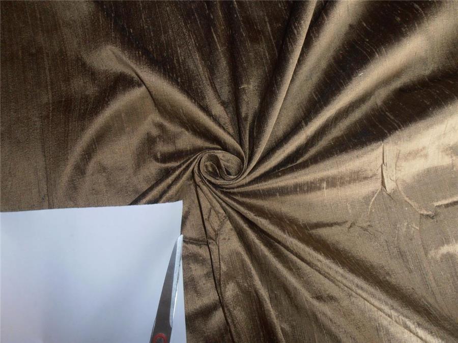 100% pure silk dupioni fabric gold x black 54&quot; with slubs