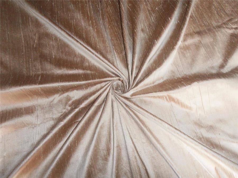 100% PURE SILK DUPIONI FABRIC IRIDESCENT GOLDEN BROWN colour 54&quot; wide WITH SLUBS