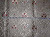 SILK BROCADE FABRIC IVORY,WINE X METALLIC GOLD COLOR 36" WIDE BRO499[2]