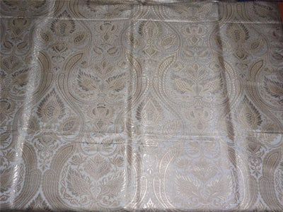 Heavy Silk Brocade Fabric Beige x Metallic Gold Color 36" WIDE BRO501[1]