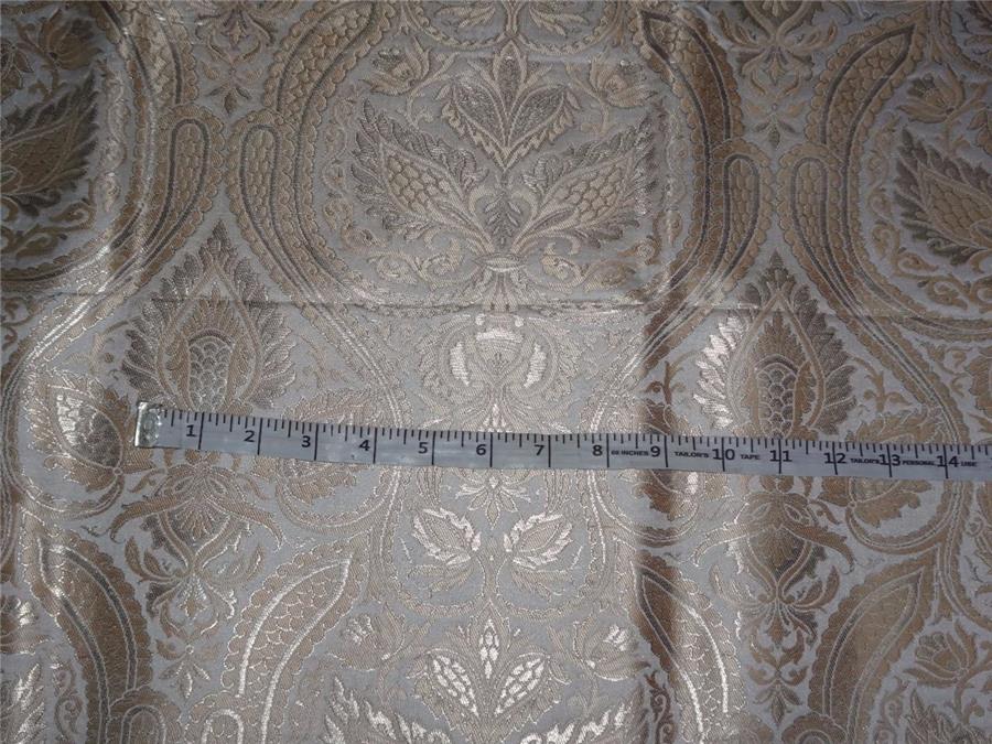 Heavy Silk Brocade Fabric Beige x Metallic Gold Color 36" WIDE BRO501[1]