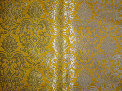 Heavy Silk Brocade Fabric Turmeric Yellow x Metallic Gold Color 36" WIDE BRO503[2]