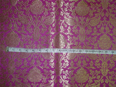 Heavy Silk Brocade Fabric fuchsia Pink x Metallic Gold Color 36" WIDE BRO506[3]
