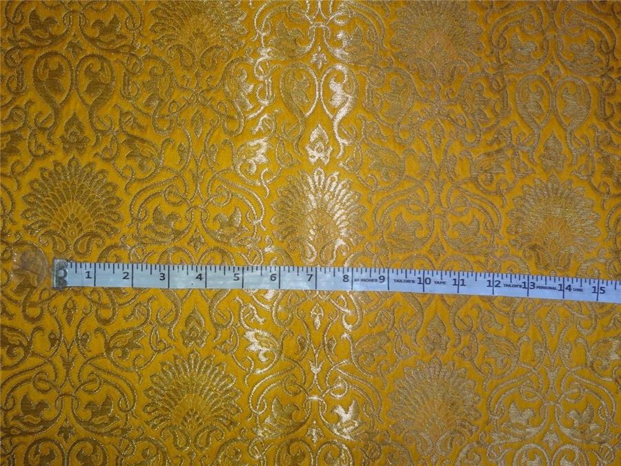 Heavy Silk Brocade Turmeric x Metallic Gold Color 36" wide BRO506[4]