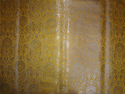 Heavy Silk Brocade Turmeric x Metallic Gold Color 36" wide BRO506[4]