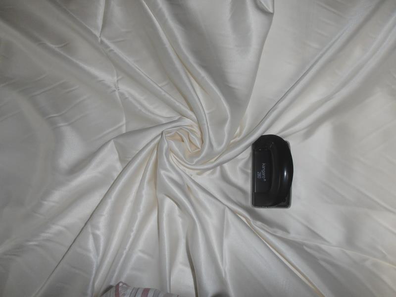 33 momme silk reversible satin fabric pearl white/medium ivory 44&quot; wide