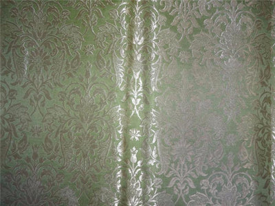 Heavy Silk Brocade Light Green X Metallic Gold Color 36" WIDE BRO507[2]