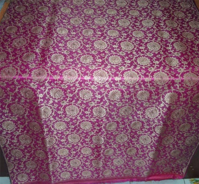Heavy Silk Brocade Fabric Hot Pink X Metallic Gold Color 36" wide BRO511[4]