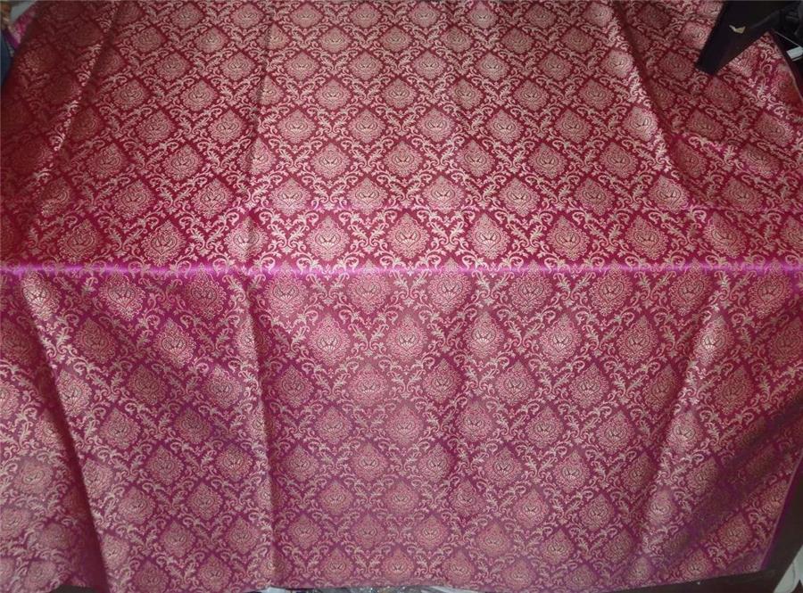 Silk Brocade Fabric Pink, Gold x Pink Color 44" WIDE BRO520[3]