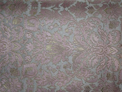 Heavy Silk Brocade Fabric Pink, White X Metallic Gold Color 36" wide BRO512[4]