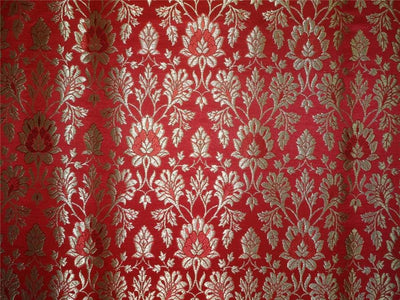 Heavy Silk Brocade Fabric Red X Metallic Gold Color 36" wide BRO514[1]