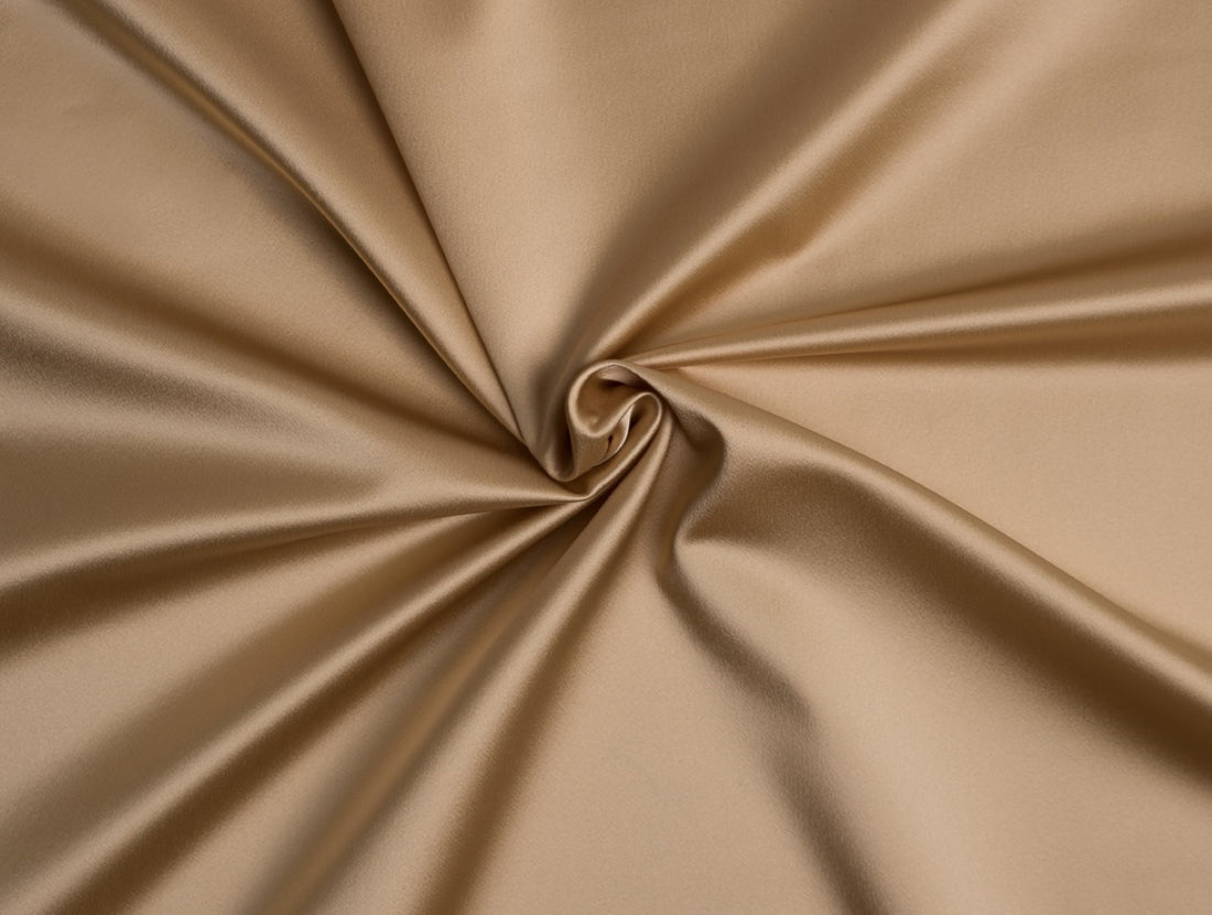 Sand Brown Gold viscose modal satin weave fabric ~ 44&quot; wide.(89)
