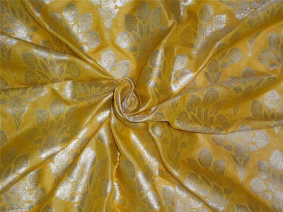 Brocade Fabric Turmeric x metallic gold color 44" wide BRO546[2]