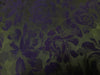 100% Silk Taffeta Jacquard Fabric purple and green floral  54" wide TAFJACNEW8