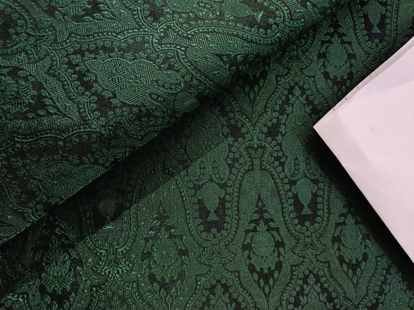 Silk Brocade fabric Green &amp; Black Victorian BRO99[3]