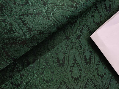 Silk Brocade fabric Green &amp; Black Victorian BRO99[3]