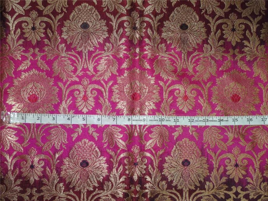 Heavy Silk Brocade Fabric Shaded Pink x Metallic Gold Color 36" WIDE BRO517[2]