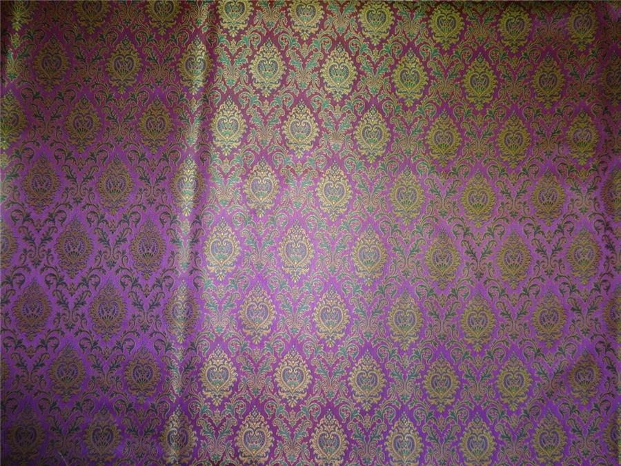 Silk Brocade Fabric Pink, Green x Yellow Color 44" WIDE BRO520[1]