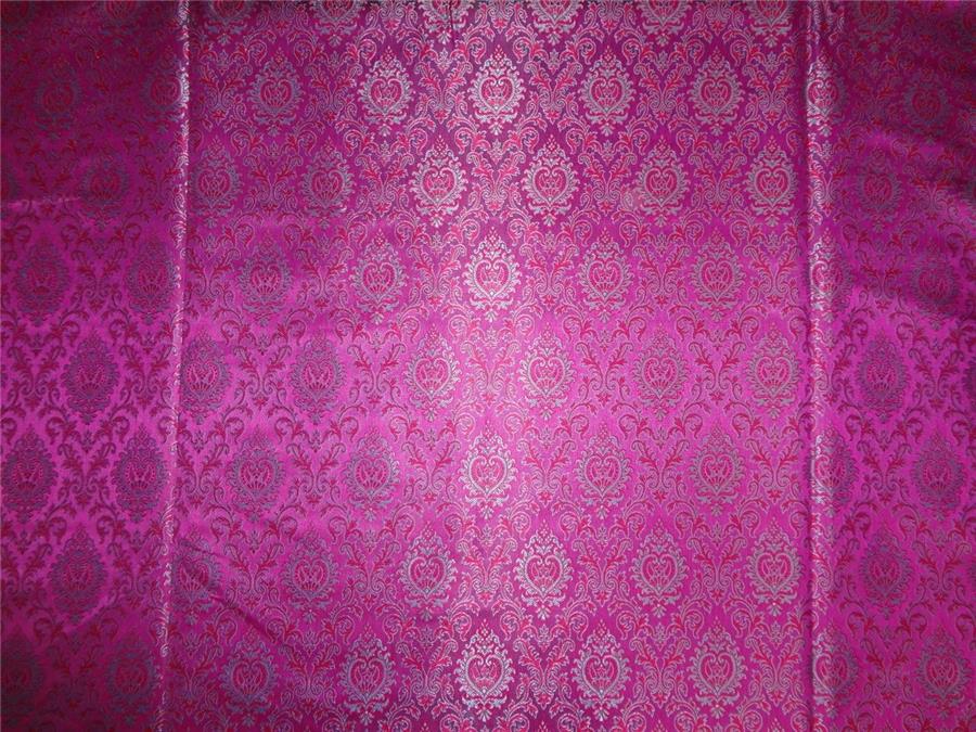Silk Brocade Fabric Pink x Blueish Grey Color 44" WIDE BRO520[2]